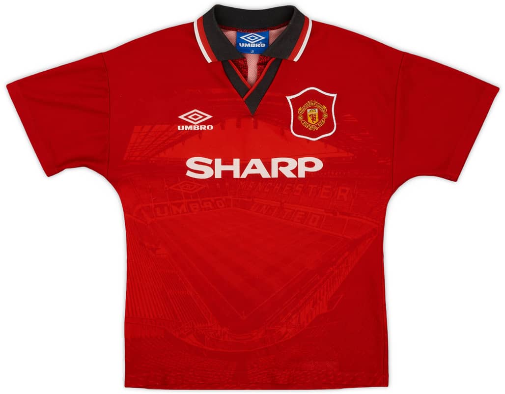 1994-96 Manchester United Home Shirt - 8/10 - (L.Boys)