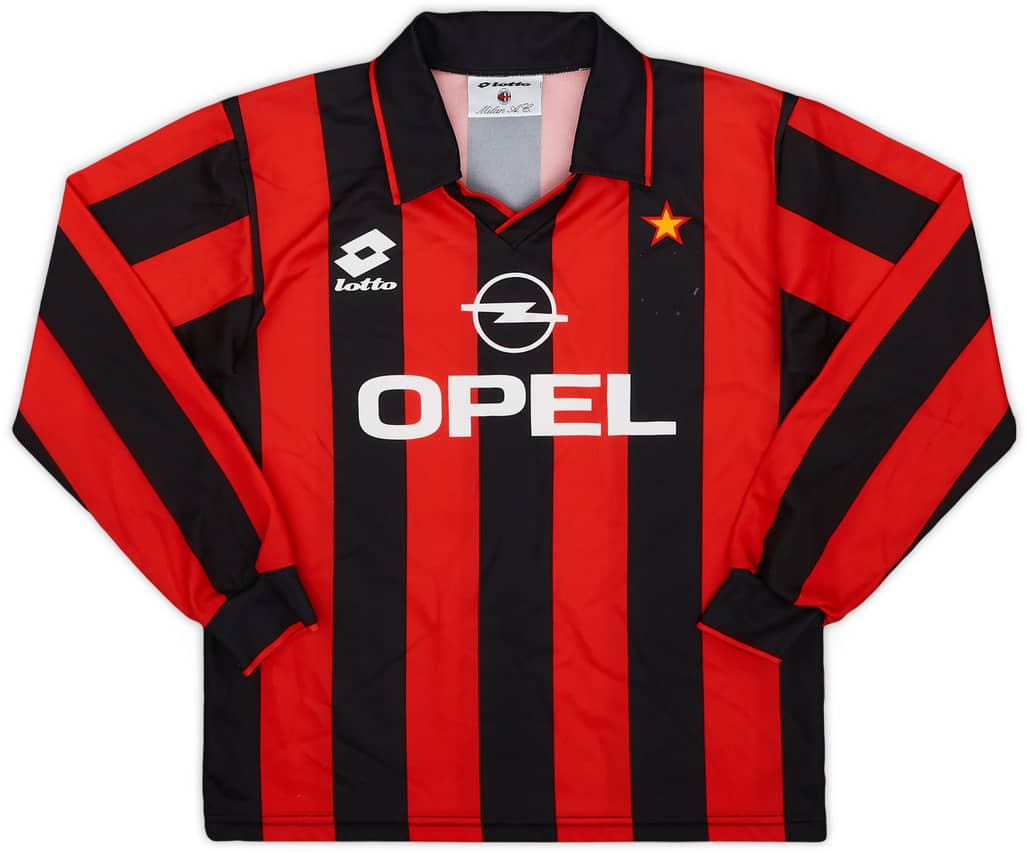 1994-95 AC Milan Home L/S Shirt - 5/10 - (XL.Boys)