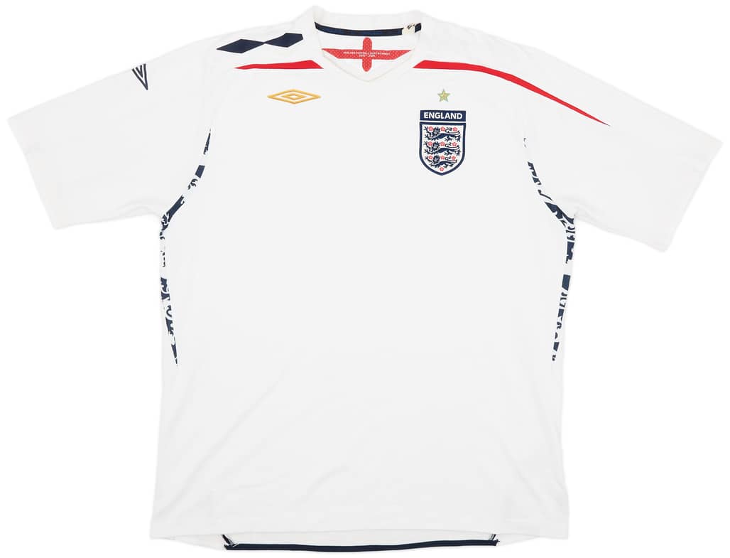 2007-09 England Home Shirt - 5/10 - (XXL)
