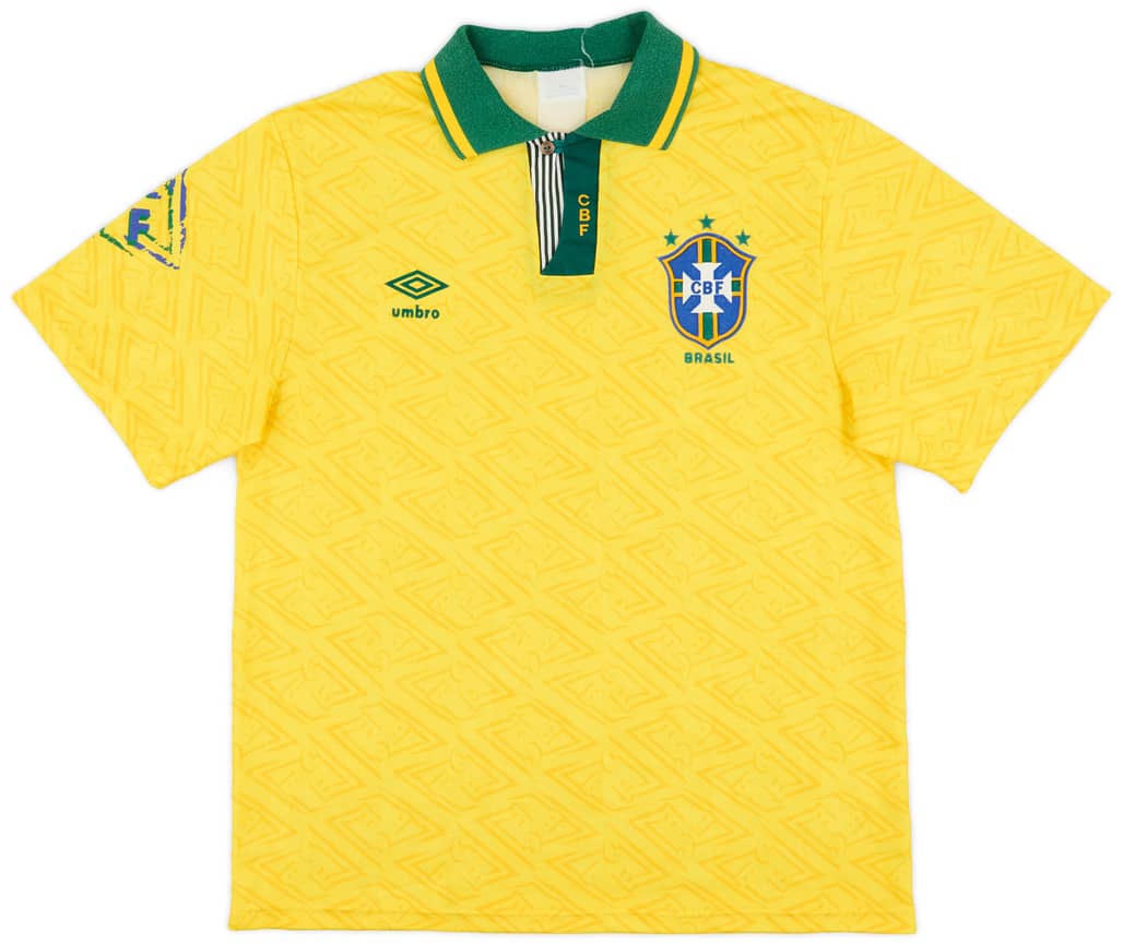 1991-93 Brazil Home Shirt - 7/10 - (L)
