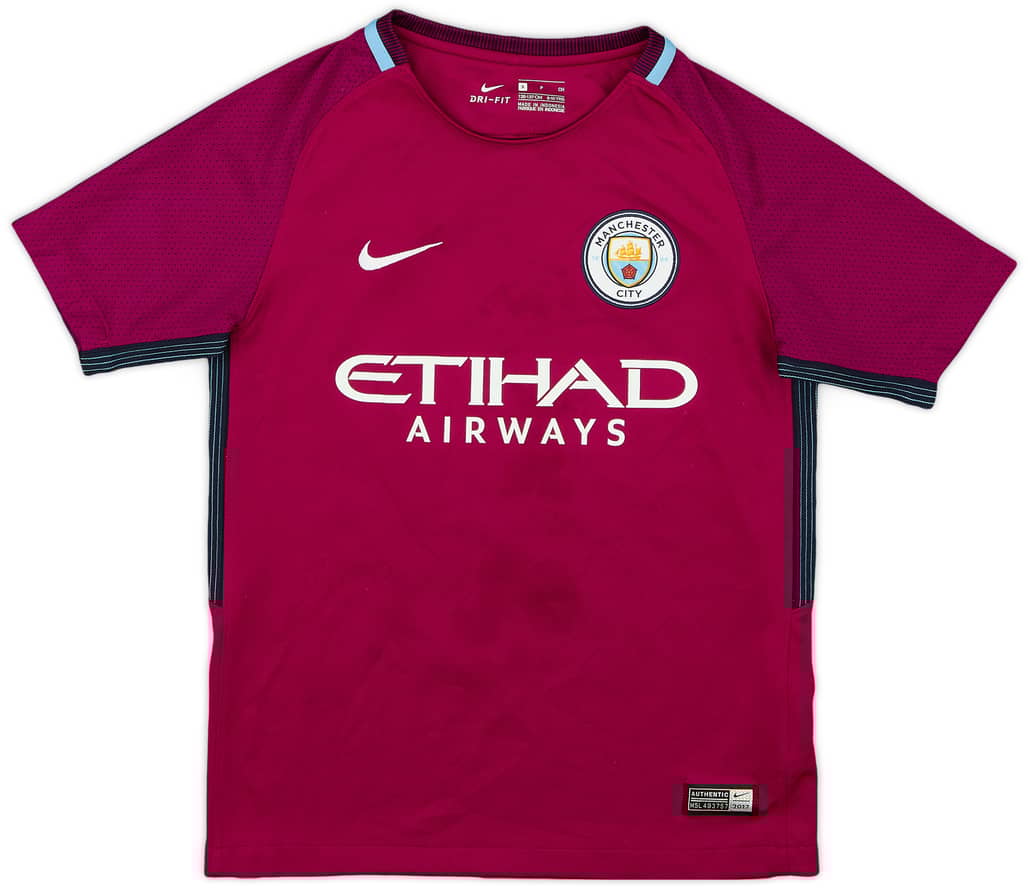 2017-18 Manchester City Away Shirt - 5/10 - (S.Boys)
