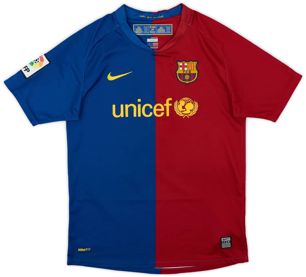 2008-09 Barcelona Home Shirt - 8/10 - (L.Boys)