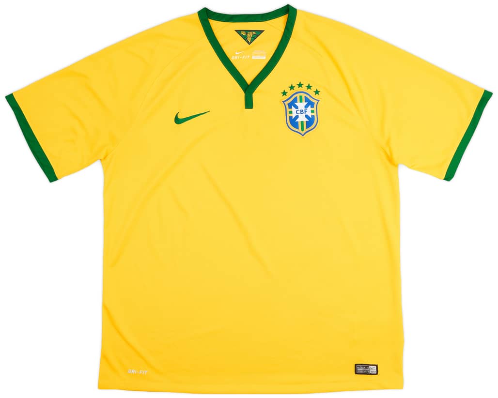 2014-15 Brazil Home Shirt - 9/10 - (XL)