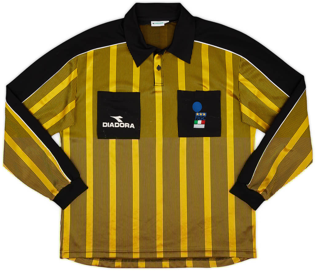 1999-00 Italy FIGC Diadora Referee L/S Shirt - 7/10 - (XXL)