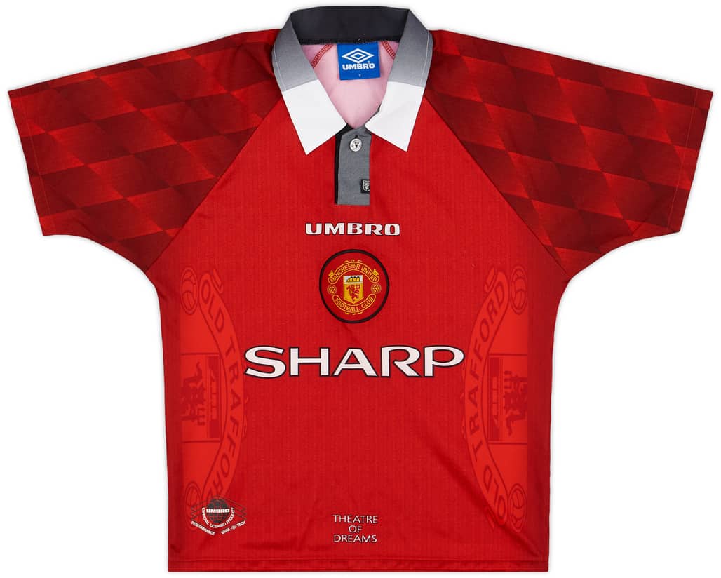 1996-98 Manchester United Home Shirt - 9/10 - (Y)