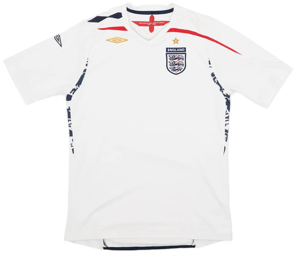 2007-09 England Home Shirt - 5/10 - (XL.Boys)