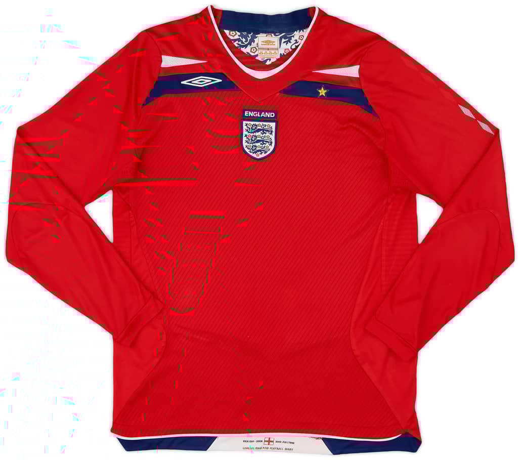 2008-10 England Away L/S Shirt - 8/10 - (XL.Boys)