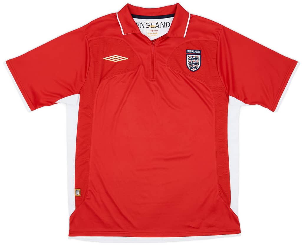 2007-09 England Umbro 1/4 Zip Polo Shirt - 10/10 - (L)