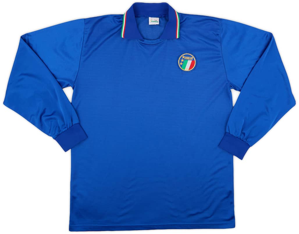 1986-90 Italy Home L/S Shirt - 8/10 - (L)