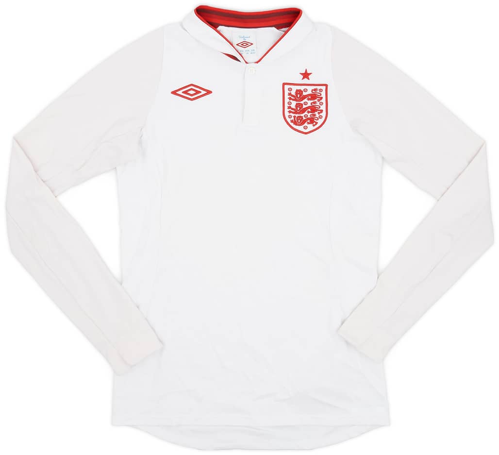 2012-13 England Home L/S Shirt - 6/10 - (XL.Boys)