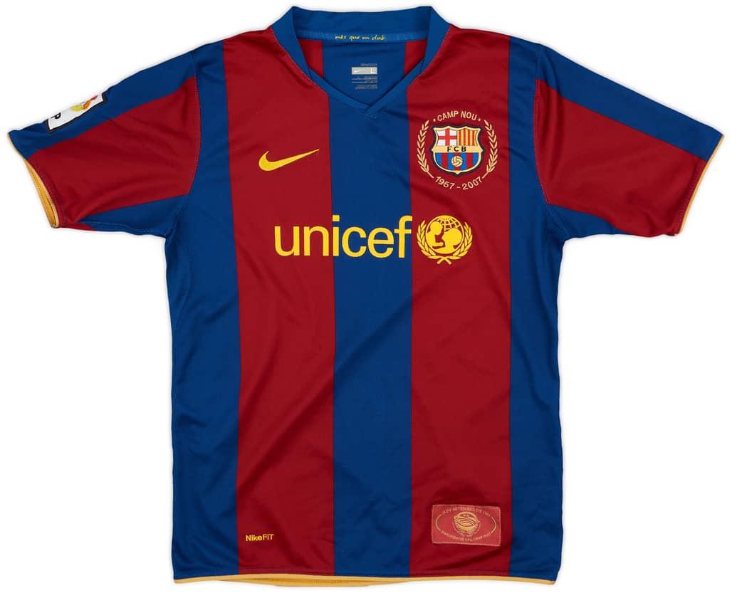 2007-08 Barcelona Home Shirt - 7/10 - (L.Boys)