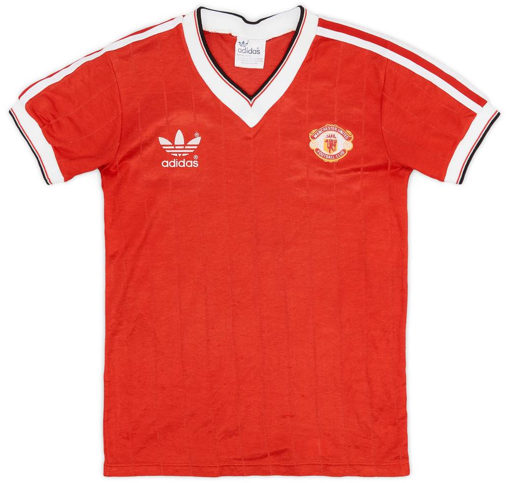 1982-84 Manchester United Home Shirt - 8/10 - (L.Boys)