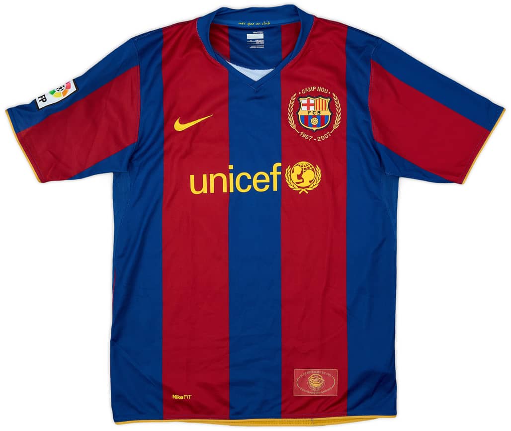 2007-08 Barcelona Home Shirt - 9/10 - (XL.Boys)
