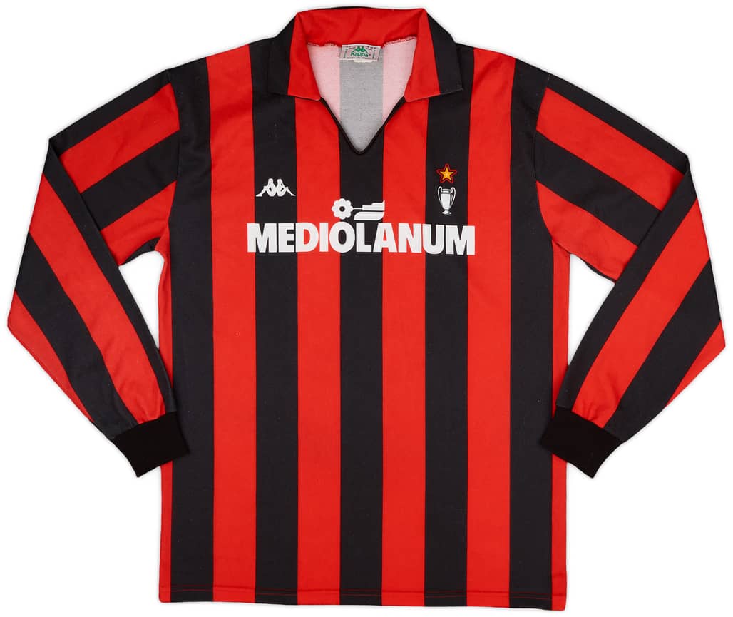1989-90 AC Milan Basic Home L/S Shirt - 8/10 - (L)
