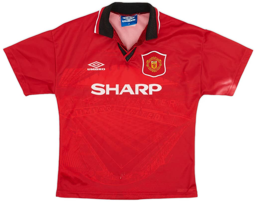 1994-96 Manchester United Home Shirt - 5/10 - (L.Boys)