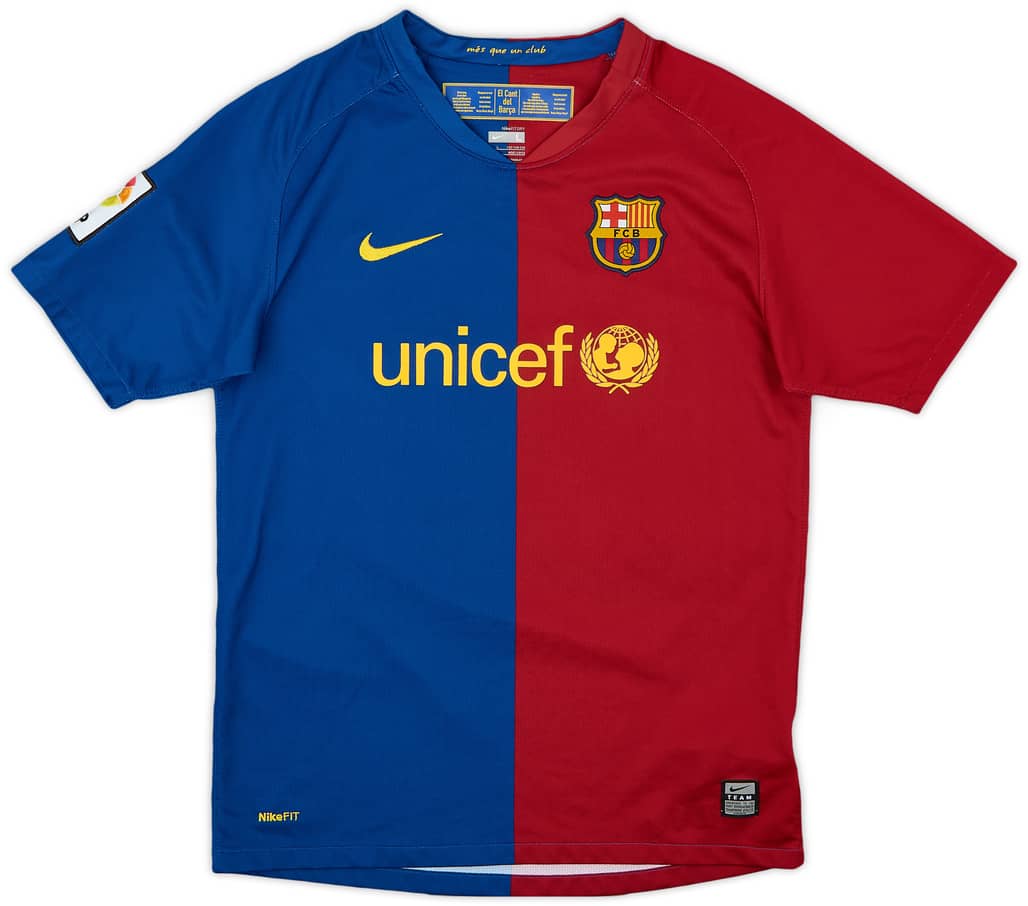 2008-09 Barcelona Home Shirt - 9/10 - (L.Boys)