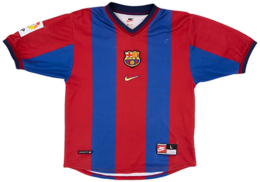 1998-00 Barcelona Home Shirt - 7/10 - (L.Boys)