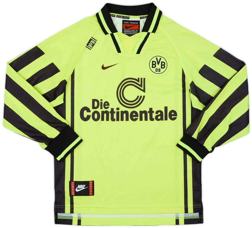 1996-97 Borussia Dortmund Home L/S Shirt - 8/10 - (M.Boys)