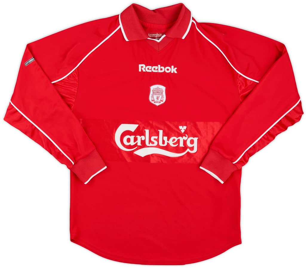 2000-02 Liverpool Home L/S Shirt - 8/10 - (Y)