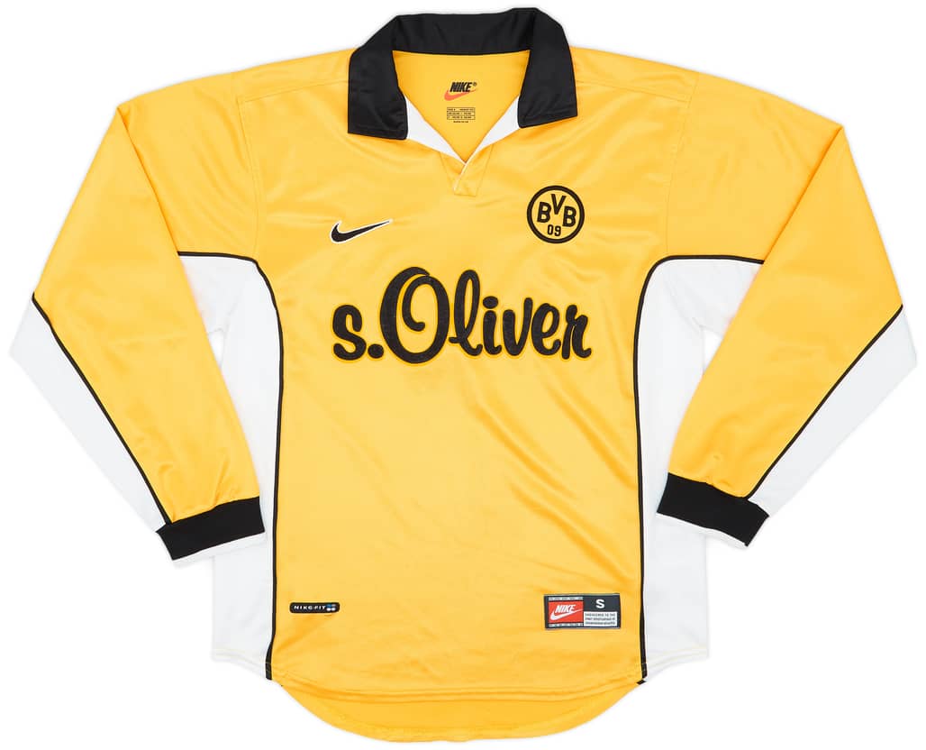 1998-00 Borussia Dortmund Home L/S Shirt - 6/10 - (S)
