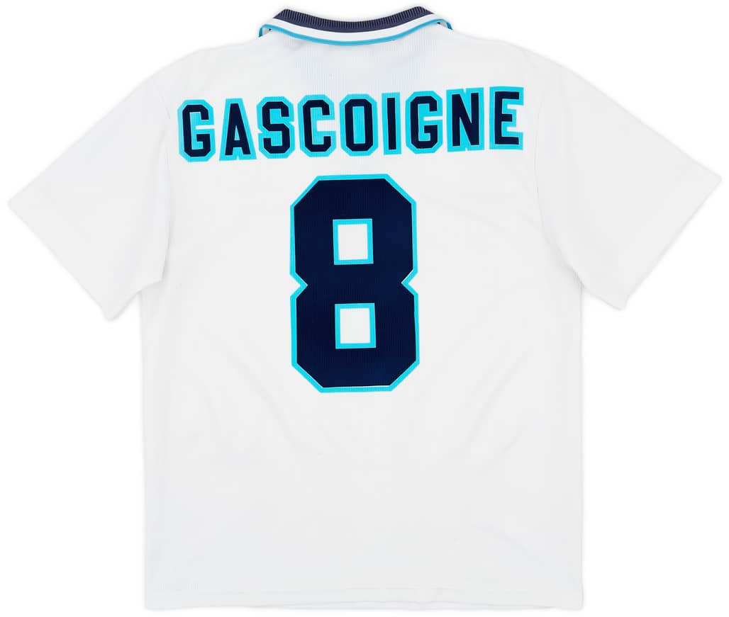 1995-97 England Home Shirt Gascoigne #8 - 4/10 - (L)