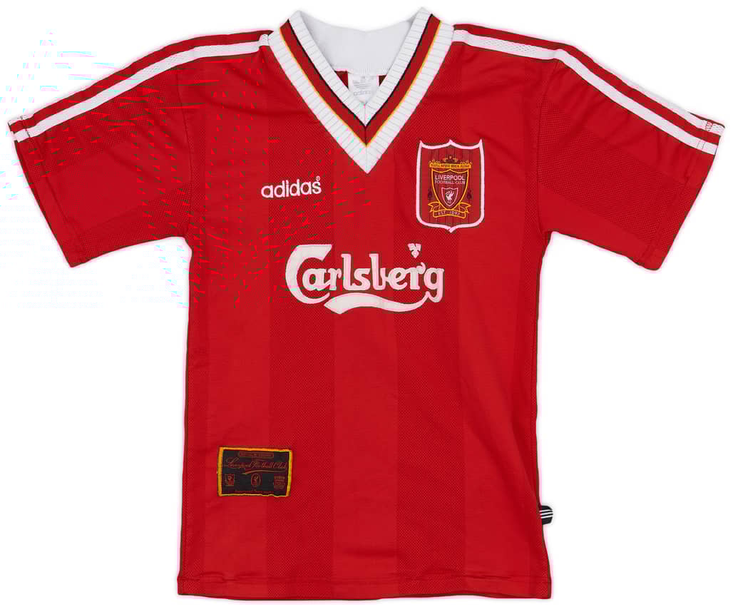 1995-96 Liverpool Home Shirt - 7/10 - (M.Boys)