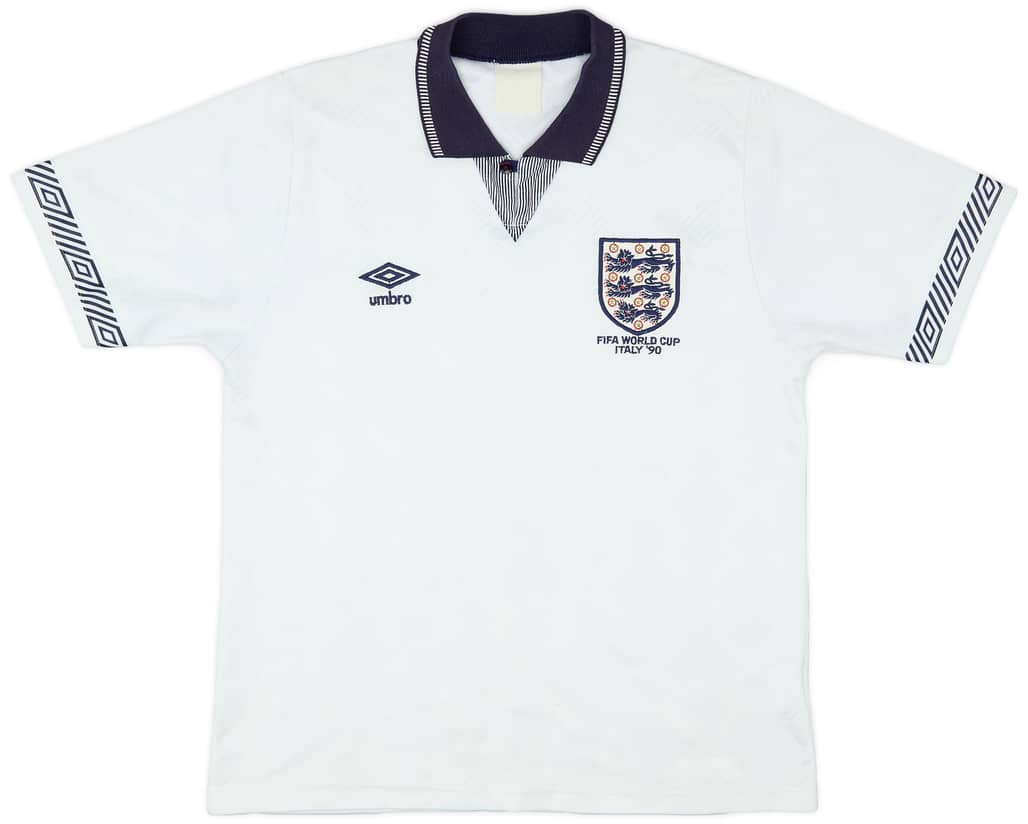 1990-92 England 'World Cup' Home Shirt - 8/10 - (S)