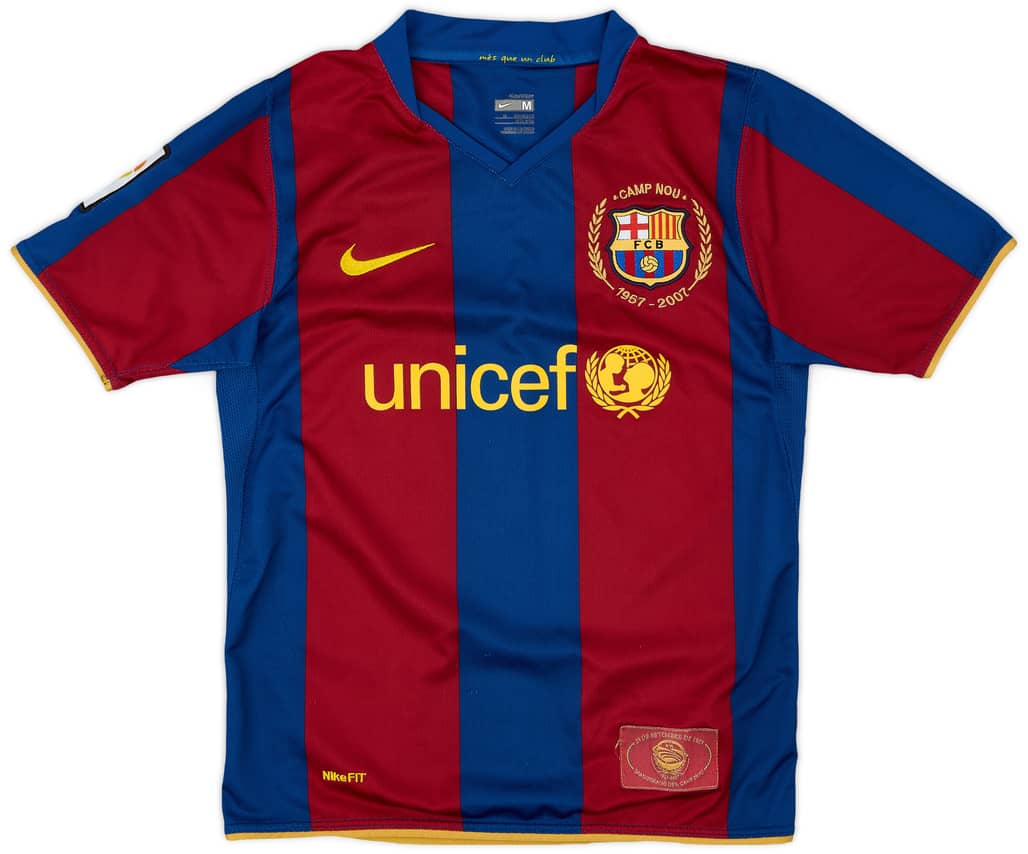 2007-08 Barcelona Home Shirt - 9/10 - (M.Boys)