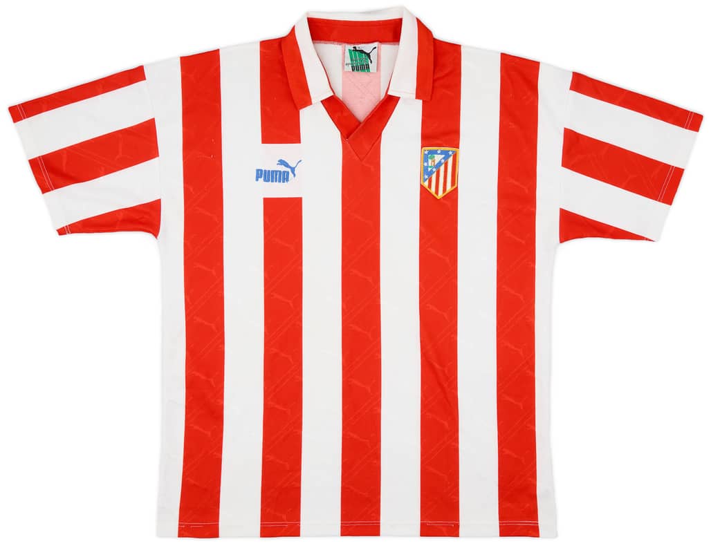 1992-93 Atletico Madrid Home Shirt - 8/10 - (L)