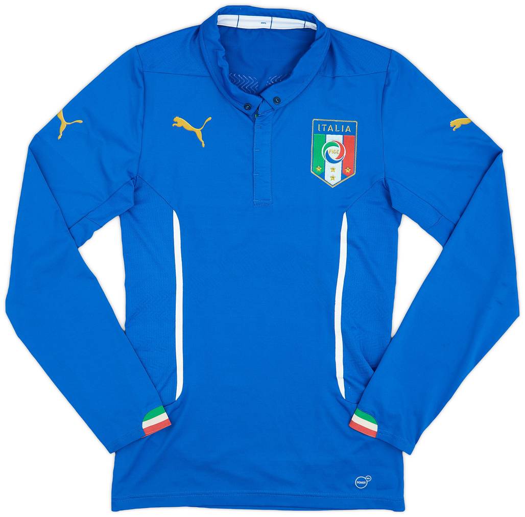2014-15 Italy Authentic Home L/S Shirt - 7/10 - (L)