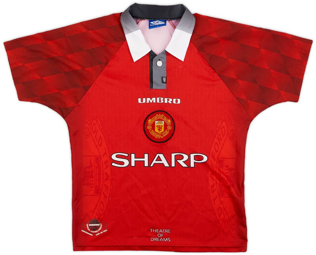 1996-98 Manchester United Home Shirt - 8/10 - (Y)