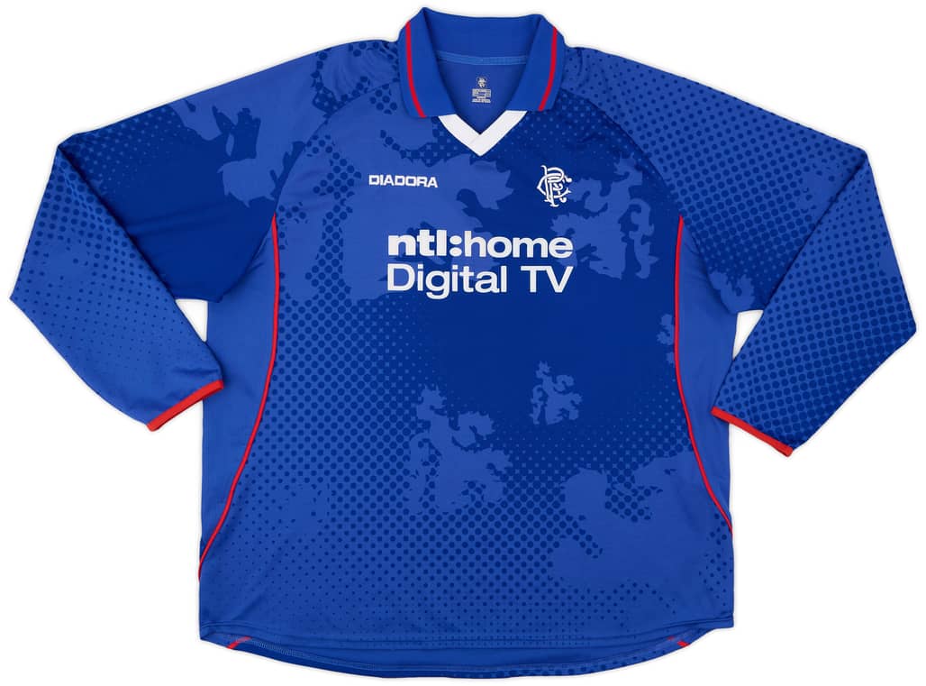 2002-03 Rangers Home L/S Shirt - 9/10 - (3XL)