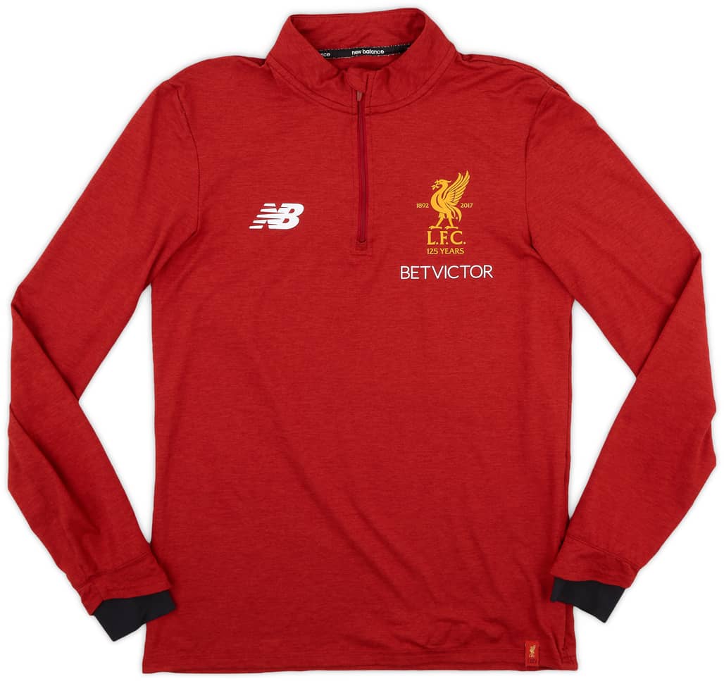 2017-18 Liverpool New Balance 1/4 Zip Training Top - 7/10 - (S)