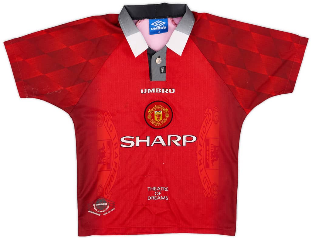 1996-98 Manchester United Home Shirt - 5/10 - (L.Boys)