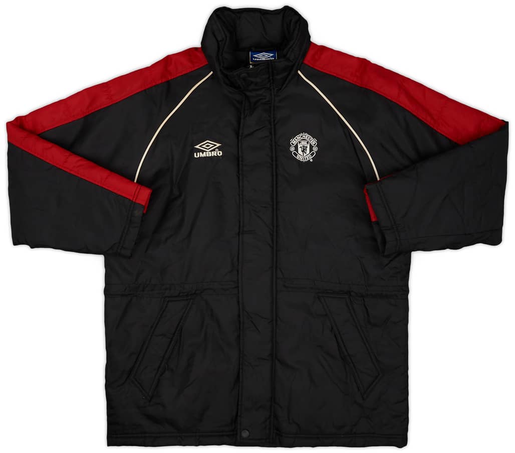 2000-01 Manchester United Umbro Padded Bench Coat - 9/10 - (XL.Boys)