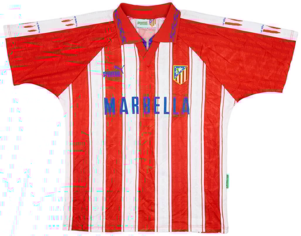 1995-96 Atletico Madrid Home Shirt - 7/10 - (L)