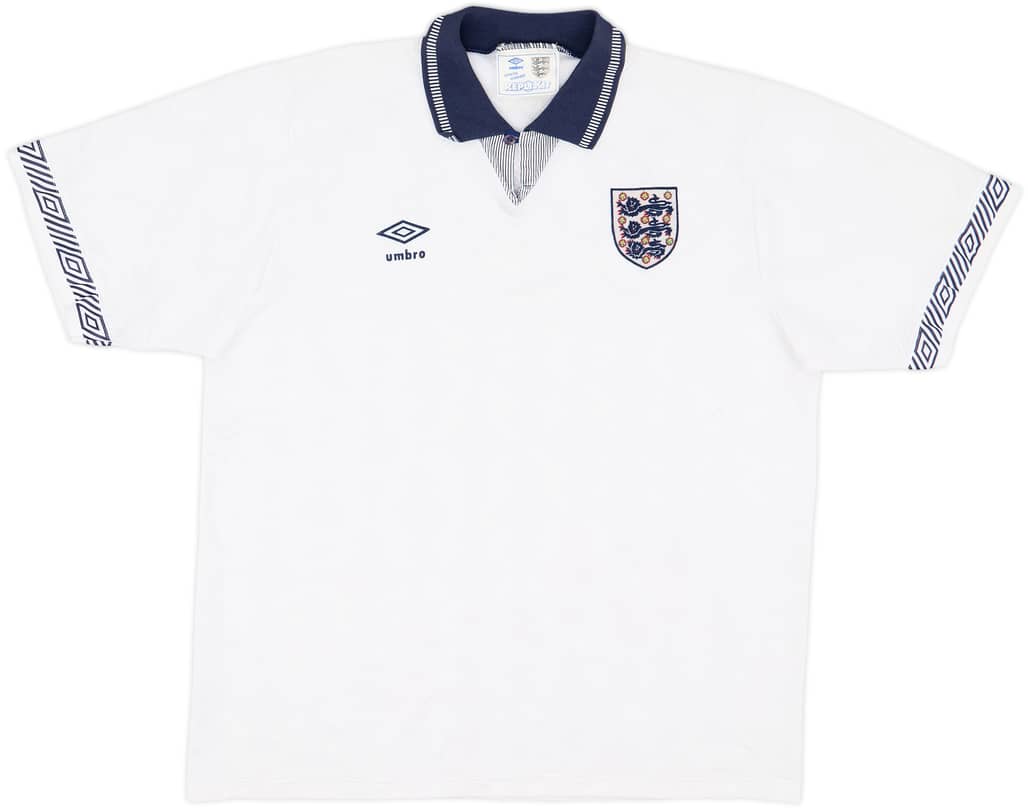 1990-92 England Home Shirt - 6/10 - (XL)