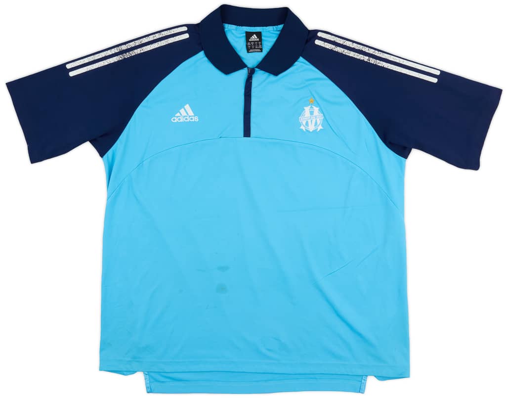 2002-03 Olympique Marseille adidas 1/4 Zip Polo Shirt - 4/10 - (XL/XXL)