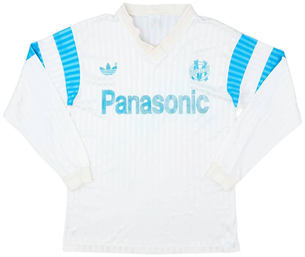 1990-91 Olympique Marseille Home L/S Shirt - 6/10 - (M)
