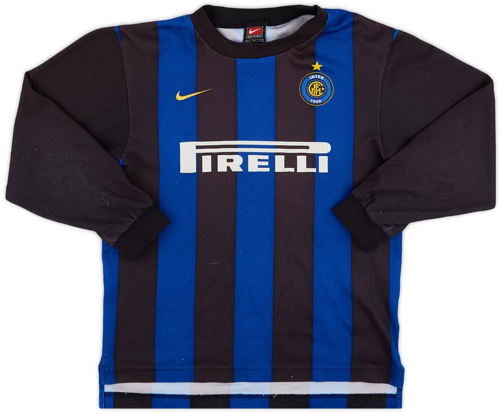 2000-01 Inter Milan Basic Home L/S Shirt - 4/10 - (M.Boys)