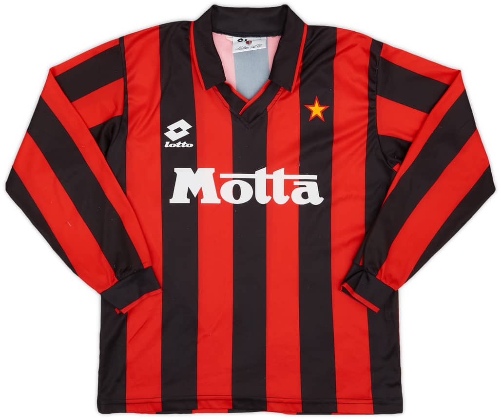 1993-94 AC Milan Home L/S Shirt - 8/10 - (L.Boys)