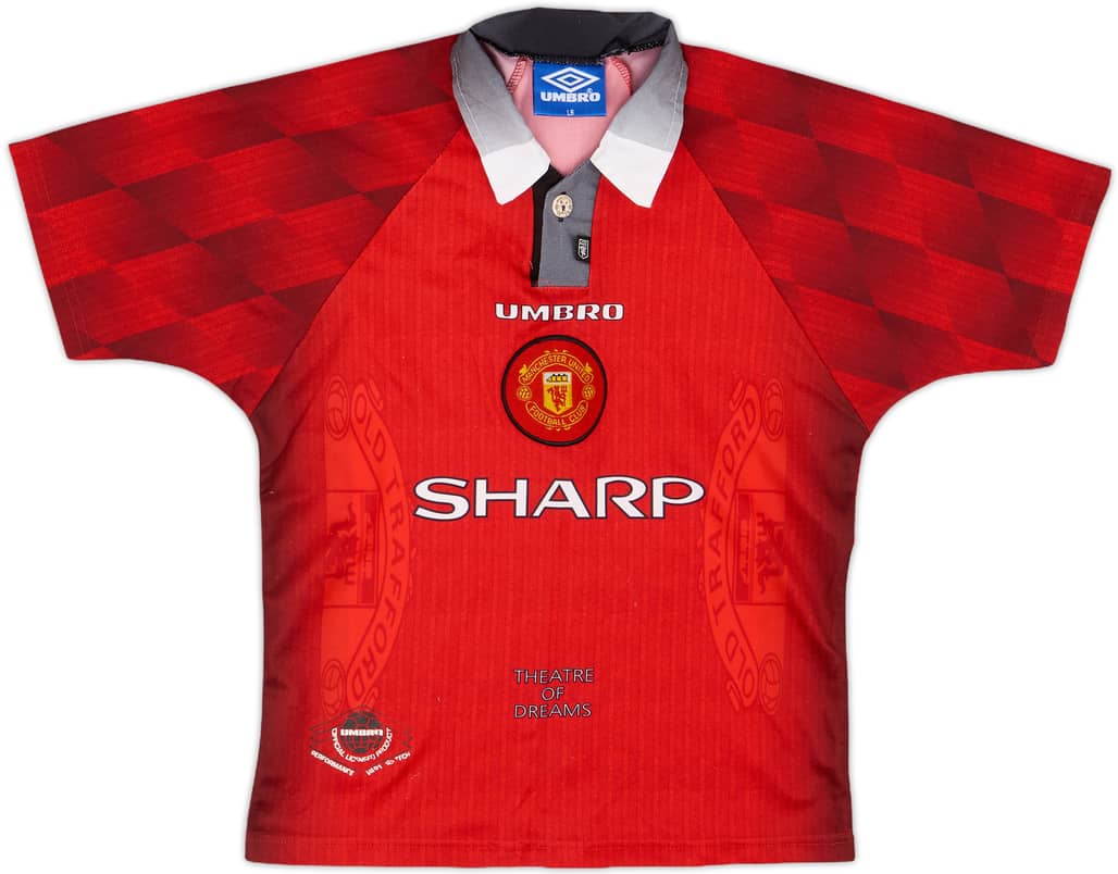 1996-98 Manchester United Home Shirt - 6/10 - (L.Boys)