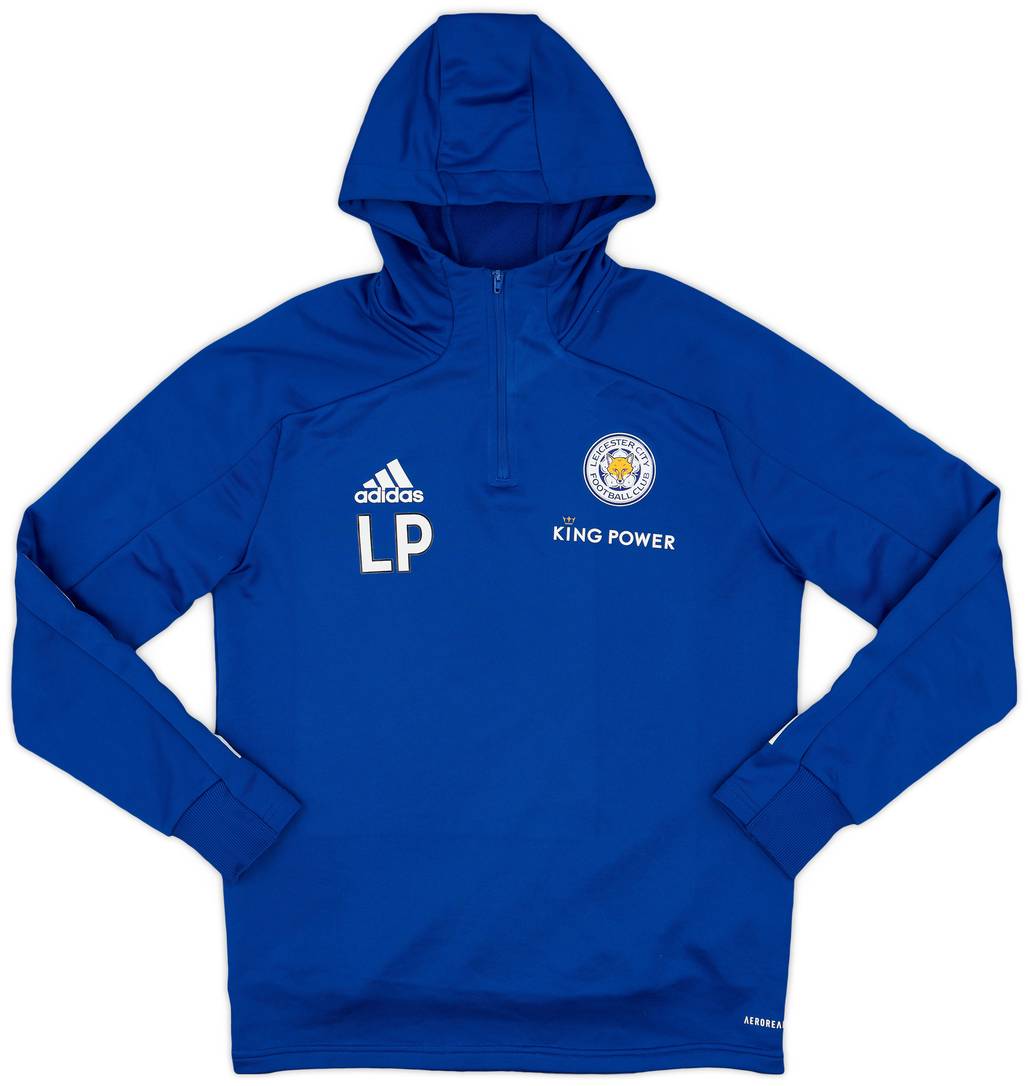 2020-21 Leicester City Staff Issue adidas Hooded 1/4 Zip Drill Top LP - 6/10 - (S)