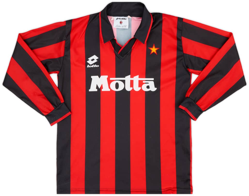 1993-94 AC Milan Home L/S Shirt - 8/10 - (XXL.Boys)