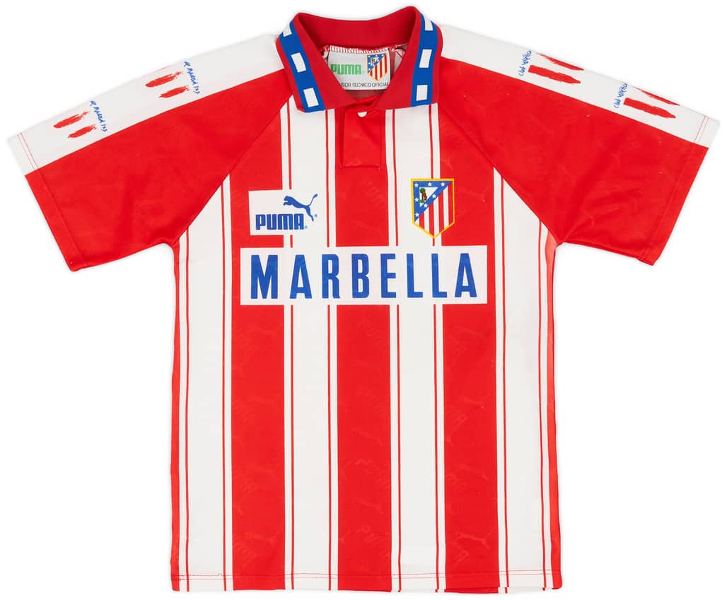 1994-95 Atletico Madrid Home Shirt - 7/10 - (L.Boys)