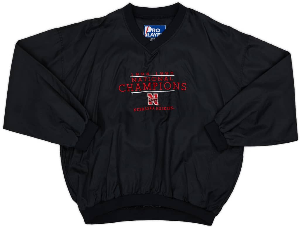1994-95 Nebraska Cornhuskers National Champions Pro Player Pullover Windbreaker Jacket - 8/10 - (XL)