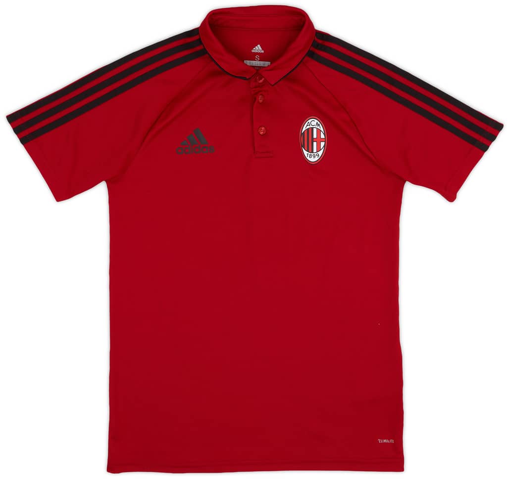 2017-18 AC Milan adidas Polo Shirt - 9/10 - (S)