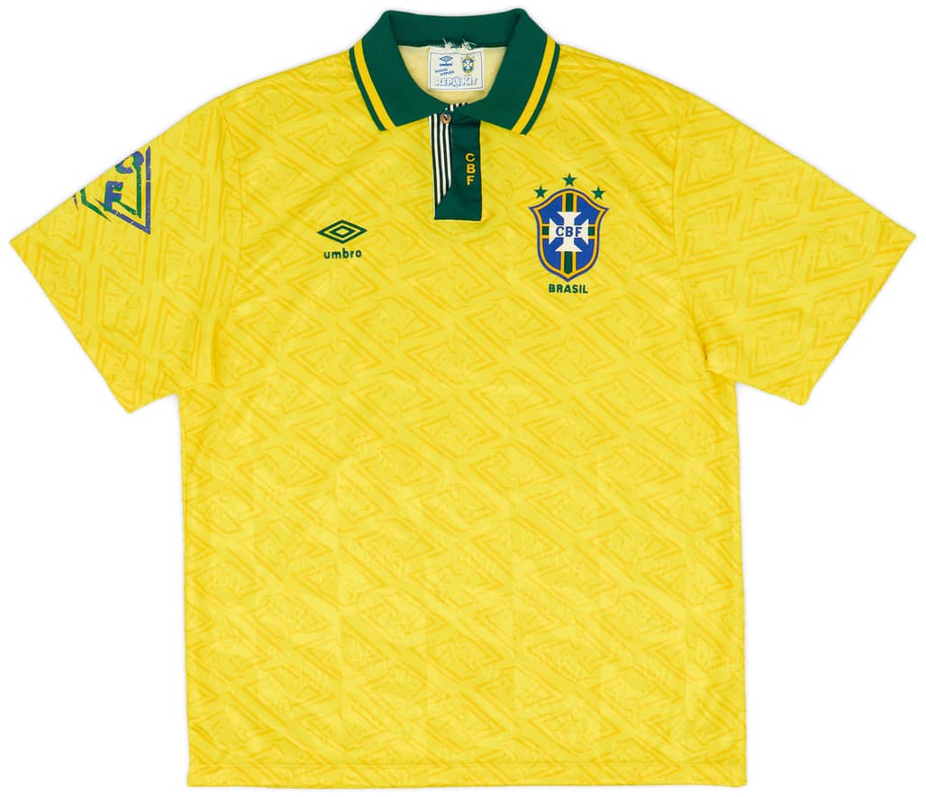 1991-93 Brazil Home Shirt - 8/10 - (L)