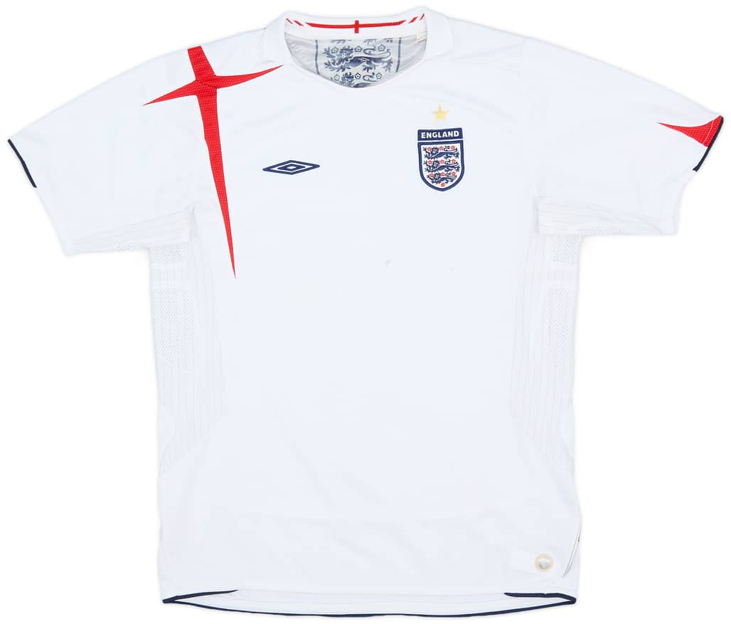2005-07 England Home Shirt - 5/10 - (M.Boys)