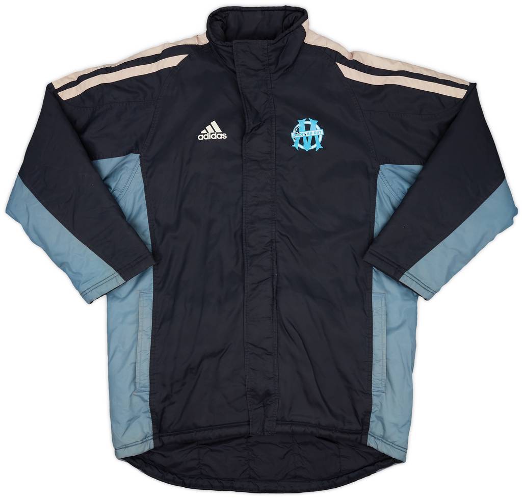 2000-01 Olympique Marseille adidas Padded Bench Coat - 6/10 - (L)